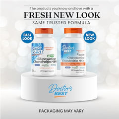 Vegan GCMSM ingredients panel with plant-based glucosamine and non-animal chondroitin.