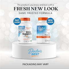 Doctors Best Vein Support bottle back highlighting key ingredients Diosmin and Hesperidin