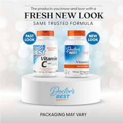 Close-up of Doctor's Best Vitamin C 500mg label emphasizing Q-C quality.