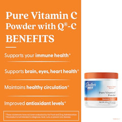 Doctors Best Vitamin C Powder daily-scoop; easy dosing for consistent antioxidant support.