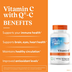 Doctors Best Vitamin C with Q-C cap showing easy daily vegan capsule use.