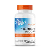 Doctor's Best Vitamin D3 5000 IU bottle showing daily immune support potential