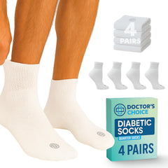 Doctors Choice diabetic socks with seamless toe for blister-free wear.