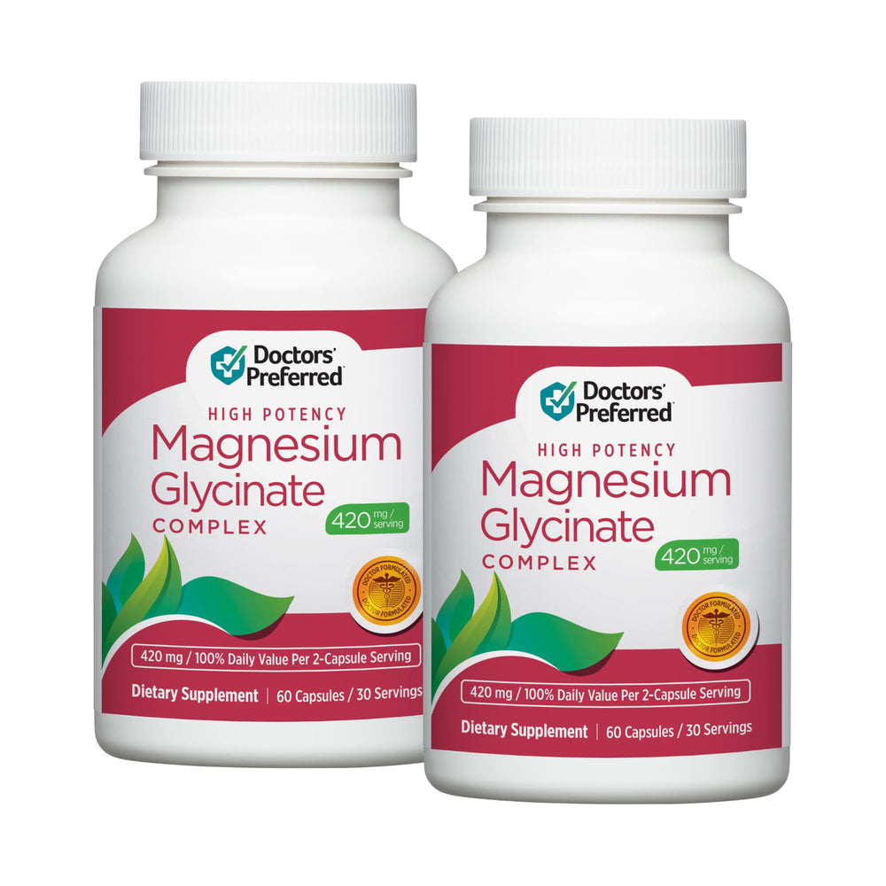 DOCTORS' PREFERRED magnesium glycinate bottle for daily heart health support