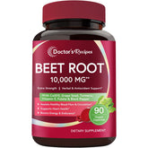 Doctor's Recipes Beet Root 10000 mg bottle shows high potency for daily circulation support