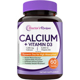 Doctor's Recipes calcium 1200mg bottle detail for bone support with vitamin D3