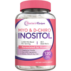 Doctor's Recipes Inositol bottle front showing 40:1 ratio for women's wellness