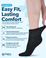 Doctor's Select diabetic socks featuring soft cushioning for all-day comfort.