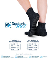 Close-up of rubber grip on the sole of Doctor's Select socks for stable footing