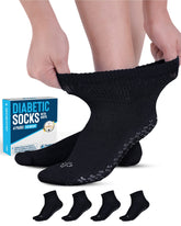 Doctor's Select diabetic socks grip traction on smooth floors for safer steps.