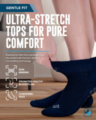 Close-up of rubber grips on Doctor's Select socks providing traction on smooth floors