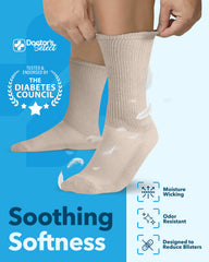 Doctor's Select diabetic socks for men in beige with soft fabric and non-binding fit