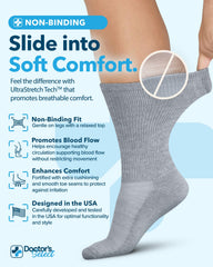 Doctors' Select diabetic socks with moisture-wicking design keep feet dry daily.