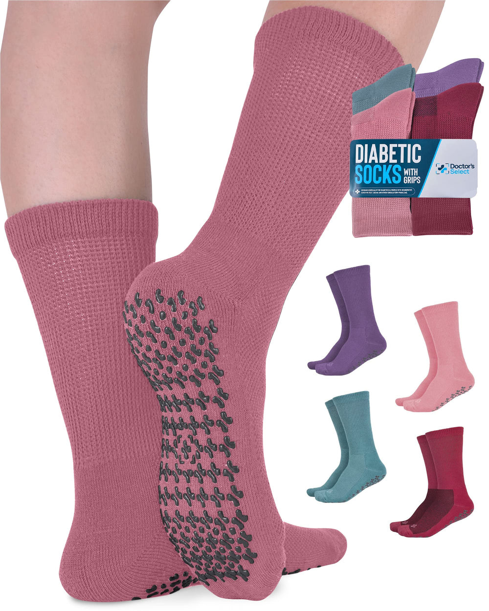 Doctor's Select diabetic socks pack, comfortable non-binding fit for daily wear.