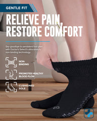 Close-up of soft knit material in Doctor's Select diabetic socks for breathability.