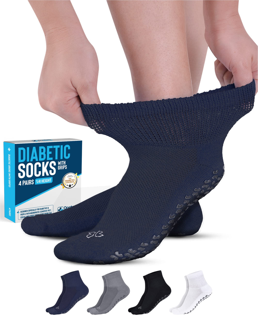 Doctor's Select Diabetic Socks provide soft relief for swollen feet with a loose top.