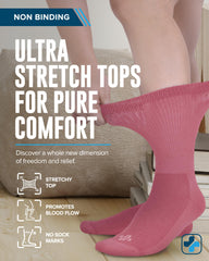 Doctor's Select soft-relief swollen-feet image highlights gentle non-binding comfort.