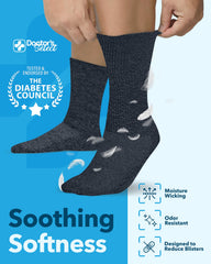 Doctor's Select men's diabetic crew socks white marled keep feet fresh with breathable fibers.