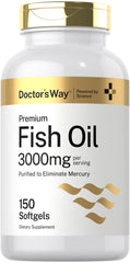 Doctor's Way fish oil 3000mg bottle showing omega-3 supplement for daily use