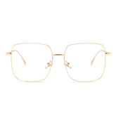 Dollger blue light blocking glasses for women with retro gold metal square frame to reduce eye strain.