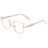Dollger square blue light blocking glasses with cat-eye metal frame for everyday use