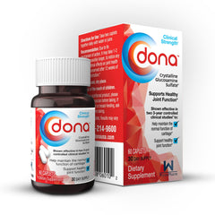 Dona Crystalline Glucosamine Sulfate tablet-pack highlights convenient joint health support