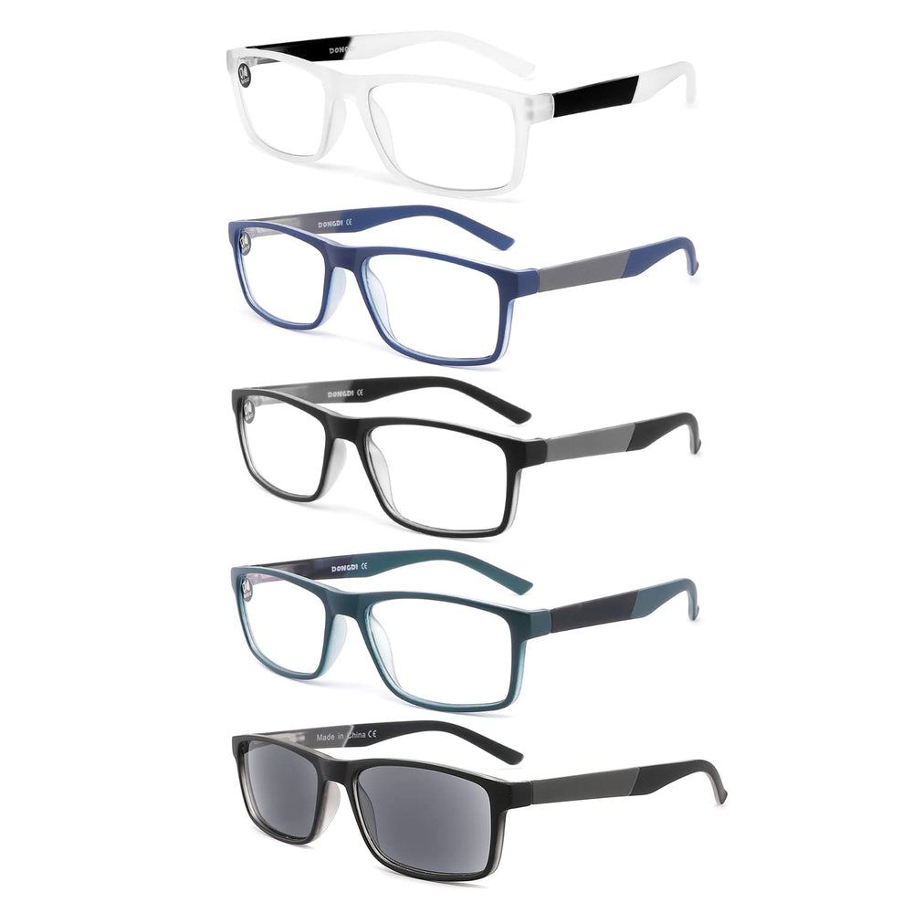 DONGDI blue light blocking reading glasses with +2.00 strength for comfortable screen reading.