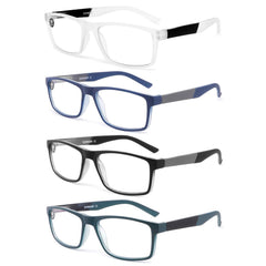 DONGDI 4-pack reading glasses with blue light filter for comfortable screen time