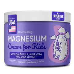 DOODLE HOG Magnesium Cream for Kids lavender bottle promotes calm bedtime routine