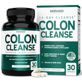 DORADO NUTRITION Colon Cleanse frente al bote, apoyo suave para la digestión diaria.