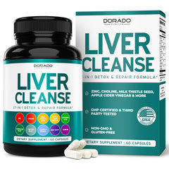 Dorado Nutrition Liver Cleanse bottle front view for daily liver support.