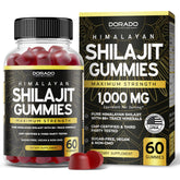 Botella de Dorado Nutrition Shilajit Gummies, ideal para energía diaria.