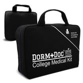 DormDoc 175-piece first aid kit in a dorm setting for campus care