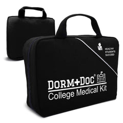 DormDoc 175-piece first aid kit in a dorm setting for campus care