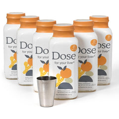 DOSE liver cleanse six-pack bottles for daily routines.
