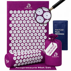 DoSensePro acupressure mat purple top view with firm spikes for full-back coverage.