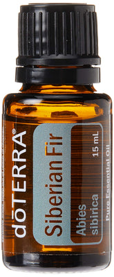 doTERRA Siberian Fir bottle close-up for calming aromatherapy and emotional balance
