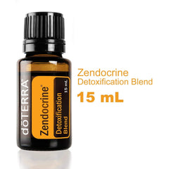 doTERRA Zendocrine ingredients label highlights rosemary, cilantro, juniper for cleansing support.