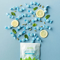 doTERRA Breathe drops pack back with product details visible