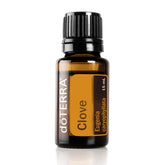doTERRA Clove Oil 15 mL bottle highlighting warm, spicy aroma for fresh breath and mouth cleansing