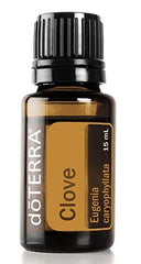 doTERRA Clove Oil bottle with dropper used for warming massage and energizing senses