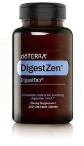 doTERRA DigestZen DigestTab tablet close-up showing chewable digestion support