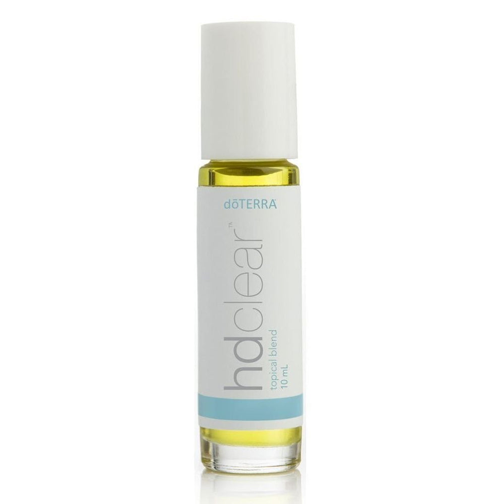 doTERRA HD Clear topical bottle pour for clearer, balanced skin.