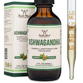 Double Wood Ashwagandha Drops bottle showing convenient liquid format for easy daily use.