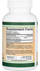 Double Wood Bacopa box front emphasizing quality and gluten-free formulation.