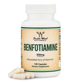 Double Wood Benfotiamine bottle front showing label and potential daily thiamine support.
