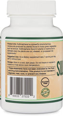 Double Wood broccoli sprouts extract label emphasizing natural derivation and purity.