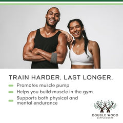 Scoop of Double Wood Creatine Monohydrate powder ready to mix