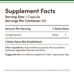 Double Wood Ergothioneine bottle label close-up highlighting vegan-safe formula.