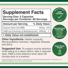 Double Wood HMB serving size 1000mg hints at daily intake for strength goals.